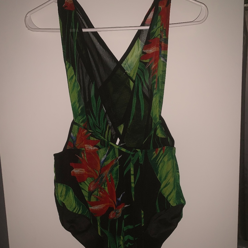 Palm tree one piece swimsuit